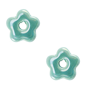 Perline di ceramica greca DQ fiore turchese