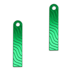 Ciondoli accattivanti barra & onda verde kelly metallico