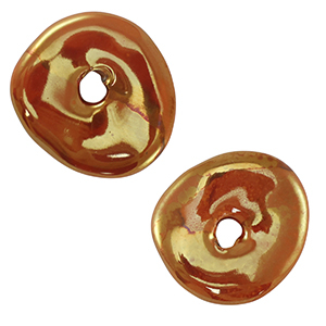 Perline di ceramica greca DQ donut arancione autunno