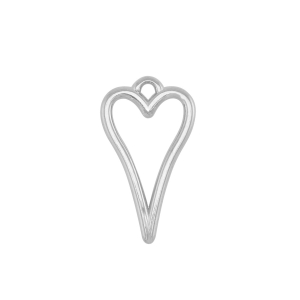 Ciondoli di metallo DQ cuore argento antico