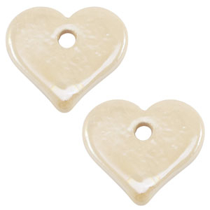 Perline di ceramica greca DQ cuore biancastro