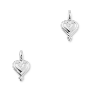 Ciondoli di metallo DQ cuore argento antico (privo di nichel)