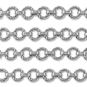 Componenti in acciaio inossidabile catena tonda contorto argento
