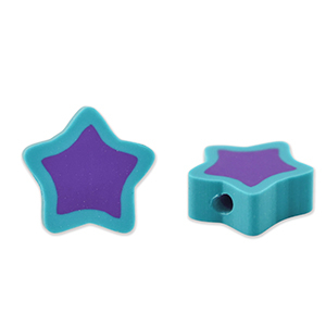 Perline di polimero stella viola-turchese blu