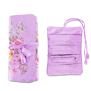 Portagioie da viaggio con fiori viola lilla