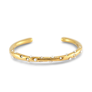 Bracciali in acciaio inossidabile bangle con imitazione di perle oro