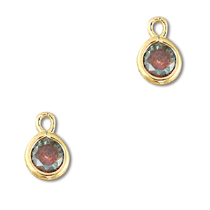 Pendenti di vetro Crystal Glass tonda multicolore-oro