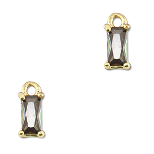 Pendenti di vetro Crystal Glass rettangolo multicolore-oro