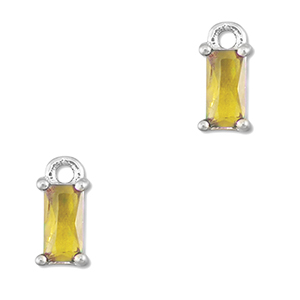 Pendenti di vetro Crystal Glass rettangolo giallo-argento