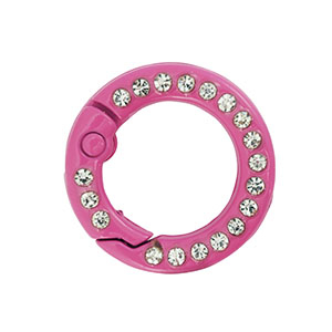 Componenti colorati anello bris&eacute; portachiavi rosa magenta