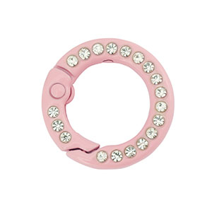 Componenti colorati anello bris&eacute; portachiavi rosa