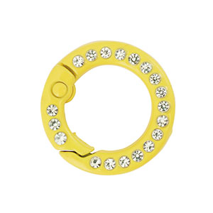 Componenti colorati anello bris&eacute; portachiavi giallo
