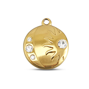 BY31&reg; Ciondoli in acciaio inossidabile luna & sole oro