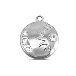 BY31&reg; Ciondoli in acciaio inossidabile luna & sole argento