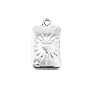 BY31&reg; Ciondoli in acciaio inossidabile carta di cuori argento