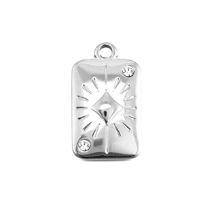 BY31&reg; Ciondoli in acciaio inossidabile carta di quadri argento