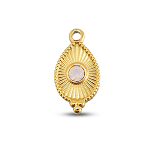 BY31&reg; Ciondoli in acciaio inossidabile goccia oro-rosa opale delicata