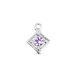 BY31&reg; Ciondoli in acciaio inossidabile rombo argento-lilla chiaro