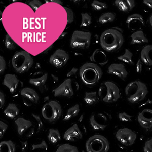 Perline di vetro rocailles 8/0 (3 mm) nero