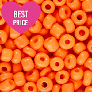 Perline di vetro rocailles 8/0 (3 mm) arancio neon