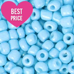 Perline di vetro rocailles 8/0 (3 mm) blu chiaro