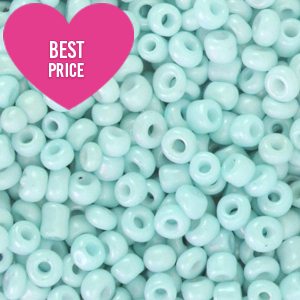 Perline di vetro rocailles 8/0 (3 mm) blu tiffany