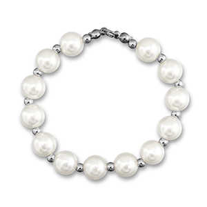 Ciondoli accattivanti collana di perle bianco-argento
