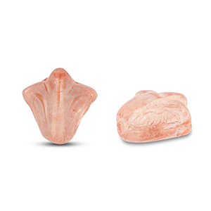 Perline Rep. Ceca lily flower 9x8mm trasparente arancione chiaro