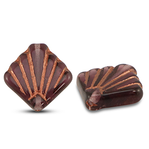 Perline Rep. Ceca diafan 17mm trasparente viola-rame