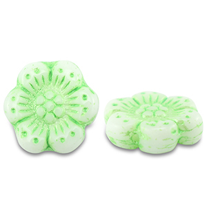 Perline Rep. Ceca boho flower 14mm verde chiaro