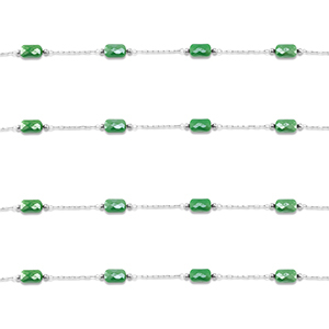 Componenti in acciaio inossidabile catena a rol&ograve; ovale argento-verde