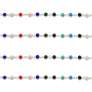 Componenti in acciaio inossidabile catena a rol&ograve; tonda argento-multicolore