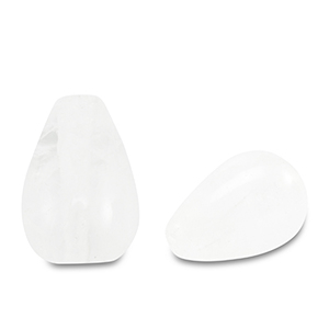 Perline in pietra naturale Vetro goccia bianco