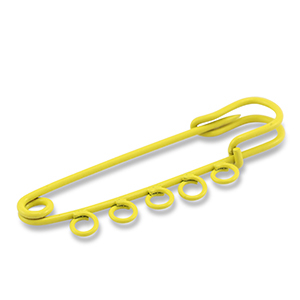Componenti colorati spilla decorativa con 5 anellini giallo
