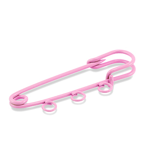 Componenti colorati spilla decorativa con 3 anellini rosa