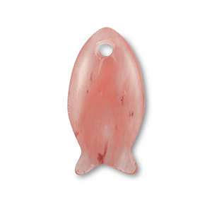 Perline in pietra naturale quarzo pesce transparente rosso corallo