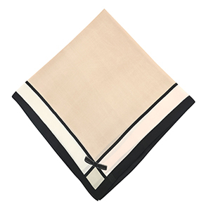 Foulard con fiocco marrone chiaro-bianco-nero