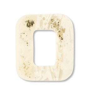 Pendenti di polimero quadrato biancastro-beige-oro