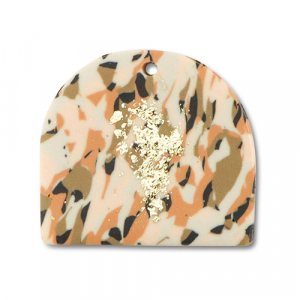 Pendenti di polimero marrone-rosa-bianco-oro
