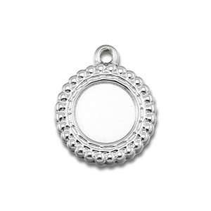 BY31&reg; Ciondoli in acciaio inossidabile con castone per SS34 fondo piatto argento