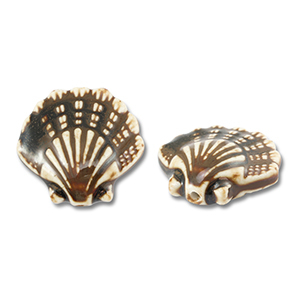 Perline di ceramica conchiglia marrone scuro