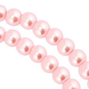 Perline di vetro con effetto perlato 6mm rosa