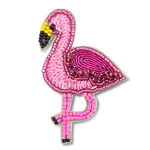 Broches flamingo rosa-giallo-nero