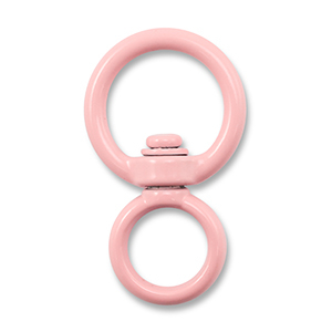 Componenti colorati bris&eacute; portachiavi tonda rosa chiaro