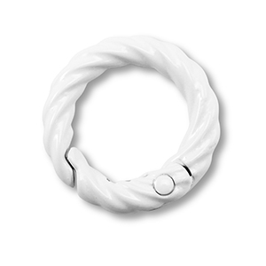 Componenti colorati anello bris&eacute; portachiavi bianco