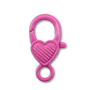 Componenti colorati chiusura moschettone cuore rosa magenta