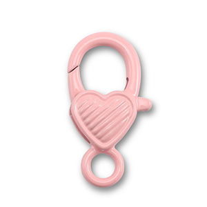 Componenti colorati chiusura moschettone cuore rosa