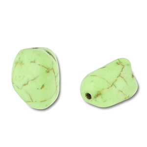 Perline di ceramica irregolare verde chiaro