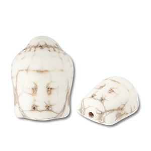 Perline di ceramica buddha biancastro