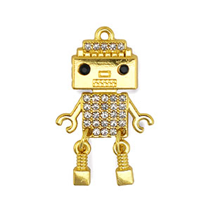 Ciondoli accattivanti robot oro